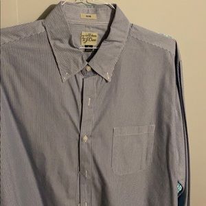 JCrew Men’s Blue Stripe Cotton Oxford